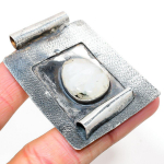 Natural Rainbow Moonstone Gemstone 925 Sterling Silver Pendant 2.25 t6m79