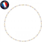 Collier - PERLINEA - Perle de Culture d'Eau Douce AAA+ - 4-5 mm - Or Jaune - Multicolore