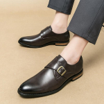 Mehed Mungad Kleit Loafers Kingad Pulmad S&otilde;idukingad Vabaaja pidulikud &auml;rilised nahast kingad Suures suuruses EU: 38 must
