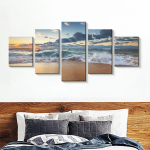 5 tk Maastiku Seinapildid Ranna Meri Ookean L&otilde;uendimaal Seinakunst Maastiku Plakatid Prindid Elutoa Dekoratsioon Raamita 20x35cm*2 20x45cm*2 20x55cm*1 No Frame