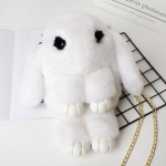 M&auml;ngi surnud k&uuml;&uuml;liku kott armas k&uuml;&uuml;liku imitatsioon Rex k&uuml;&uuml;liku karusnahast kott Palus k&uuml;&uuml;likukott kett j&auml;nesekott crossbody kett naiste kott valge