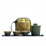 Keraamiline teetass Puer Flowersile Peene kujuga portselanist Hiina Gongfu teekomplekt Creative Sanxingdui Site teekeetja ja infuser 1 set roheline