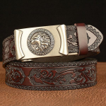 Meeste rihm Ehtsast nahast rihm meestele nikerdusmustriga automaatne pandlaga rihm teksadele 120cm