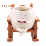 Naeratava n&auml;oga lillepott vaigust kiiktool lugemislillepott naeratav sukulentne lillepott sise- ja v&auml;listingimustes kasutatavatele taimedele valge