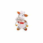 Loominguline k&auml;sitsi puhutud kristallist lehmaeht V&auml;ike armas klaaslehm Miniatuurne multikas Looma kujukeste lastetuba merevaigukollane