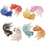 8 tk/komplekt Ehted Aksessuaarid DIY Kuldkala miniatuurid Mini Vaigu Kuldkala Mikromaastik K&auml;sitsi valmistatud v&auml;rviline Aknakujundus