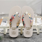 Summer Slippers Indoor House Woman Girls Casual Slippers Flip-flops Non-slip Satin Printing Vacation Beach Sandal Zapatos Mujer 35