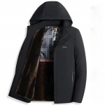 Slim Fit vabaaja eemaldatav soe ja pehme paks talve kapuutsiga jope L(175)