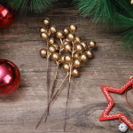 1-20 tk J&otilde;ulude Simulatsiooni Marjad 7 Pead Marjad Kunstlill Puuvili Kirss Taimed Kodu J&otilde;ulupeo Kaunistus Ise-tee Kingitus 1PCS kuld