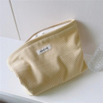 Corduroy kosmeetikakott Kaasaskantav meigikott reisimiseks Suure mahutavusega hoiukotti meigikorraldaja t&otilde;mblukuga tumesinine v&auml;rv