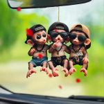 3D-akr&uuml;&uuml;lkaunistused Cool Monkey &ndash; Brother Friendship kodu- ja v&auml;liskaunistused, rippuvad sildid, isikup&auml;rastatud j&otilde;ulu- ja uusaastakingid