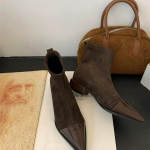 Naiste Terava Ninaga Pahkluusaapad Keskmise Kontsaga Suede Kingad Talv 2025 Trend Uued Seksikad Elegantse Kontori Kingad Moodsad Kingad Botas Mujer 35