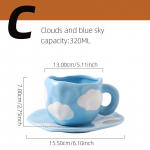 K&auml;sitsi maalitud lilledega keraamiline kohvitass Kodukontori kruus alustassiga Hommikus&ouml;&ouml;gipiima mahl Teek&auml;epidemega joogin&otilde;ude komplekt 200-400ml