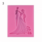 Pruudi ja peigmehe silikoonist koogivorm 3D pulma&otilde;nnistamine fondant-vormi koogi kaunistust&ouml;&ouml;riistad &scaron;okolaadik&uuml;psetusvormid Gumpastes