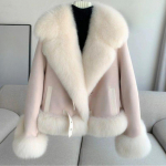 Naiste s&uuml;gisene kevadjope moodsate kraer&otilde;ivastega XL roosa