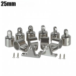 12 tk roostevabast terasest 316 universaalne 3-kaabuline bimini &uuml;lemine mereriistvarakomplekt teki hingede l&otilde;ualuu libisemisaasa otsa kinnitus 22/25 mm paaditarvikud