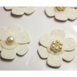 8 Autocollants 3D - Fleurs blanches - Mariage