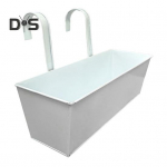 Ripplillepoti ristk&uuml;likukujuline reelinguga istutusmasin drenaažiavaga 16-tolline istutuskast koos konksudega r&otilde;du veranda v&otilde;i teki &uuml;rdilillede jaoks 1pc valge