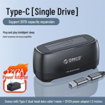 ORICO k&otilde;vaketta dokk 2,5/3,5-tolline SATA SSD/HDD kaitsekarp Single drive slot, Type-C, supports 20TB expansion