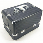 Meigikohver Kosmeetika kandekast 25x17x17cm Suure mahutavusega hoiuruum kodusalongi must riba must