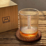 Jaapani loominguline klaastassi mahla joogi kohvitass vertikaalse mustriga l&auml;bipaistev viskiklaas K&auml;sitsi valmistatud 300ml