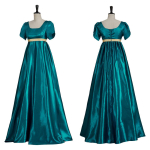 Satiinist hommikumantlid Victorian Ball Gowns Empire Waist Gowns Regency hommikumantlid XXXL tumesinine v&auml;rv