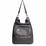 Multifunktsionaalsed valged seljakotid Moodsalt pestud pehmest PU-nahast vargavastane seljakott, suure mahutavusega koolikott teismelistele t&uuml;drukutele hall