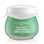 Dot & Key Skin Care Pollution + Acne Defense Green Clay Mask | Savimask n&auml;ole salits&uuml;&uuml;l- ja matcha teega | V&auml;hendab aktiivset aknet | 85g