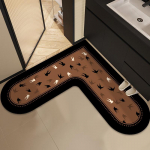 Vanaaegne L-kujuline s&uuml;damega nurgavannimatt: Vett absorbeeriv, libisemiskindel, esmaklassilised materjalid 120x120cm [Upgraded Thickened Diatom Mud]