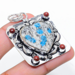 K2 Azurite Handmade 925 Sterling Silver Jewelry Pendant 2.09 u2d30