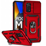 Xiaomi Poco M4 Pro 4G Case Camera Armor Car Ring telefoni &uuml;mbris jaoks Poco Poko Pocco Little M4Pro M 4 Pro 4Pro M4 Pro tagakaas For Poco M4 Pro 4G punane