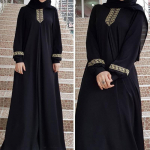 Naiste moslemi kleidid Abaya palve maksikleit Islami Araabia 2XL must