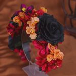 Quanzhou Hanfu Siidlille Juukseklamber Peapael - Tume Seeria Lilleline Kroon