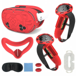 7-in-1 Tarvikud Meta Oculus Quest 3s 3 S VR-peakomplekti kate Kontrolleri k&auml;epidemed Randmepael N&auml;opadi Silikoonist n&auml;oliides L&auml;&auml;ts punane