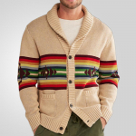 Uus mitmek&uuml;lgne s&uuml;gis- ja talvine kardigan meeste retro kootud kampsun jakk pikkade varrukatega raske žakaarv&auml;rvi kampsun M khaki