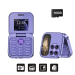 P&ouml;&ouml;rake mobiiltelefon 2 SIM-kaardiga ooterežiimis Magic Voice FM-raadio taskulampide must nimekiri 1,77-tolline v&auml;ikese ruuduga kokkupandav telefon with 16G TF Card