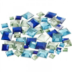 Strass - Non sp&eacute;cifi&eacute; - Carr&eacute;s - Bleu - 6 &agrave; 12 mm - 360 pcs