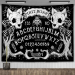 Ouija laua gobel&auml;&auml;n, mandala, gooti, ​​Baphomet, okultne gobel&auml;&auml;n, esteetiline toakaunistus, n&otilde;idus, astroloogia, taro laudlinad 95x73cm