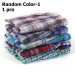 1 tk juhusliku v&auml;rvi meeste pehmest puuvillast ruudulised bokserid Trunk Lounge Pajama Tartan aluspesu L