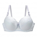 Naiste pluss suuruses push-up rinnahoidja seksikas lilleline pits t&auml;iskattega traadiga rinnahoidja polsterdatud toetav igap&auml;evane rinnahoidja suurtele rindadele 95E valge