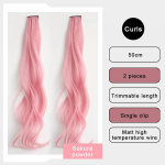 Naiste parukad pikkadele juustele &uuml;hes t&uuml;kis k&otilde;rva taha kinnitatavad v&auml;rvitud juukseosad esilet&otilde;stetud lokkis juuksepikendused 1Pair sinine