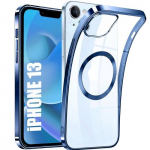 Coque antichoc avec cercle magn&eacute;tique pour iphone 13 - bleu