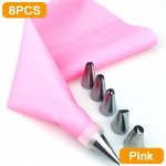 8 tk silikoonist kondiitritoodete koti n&auml;pun&auml;ited k&ouml;&ouml;k DIY j&auml;&auml;tumine torustik kondiitritoodete kotid otsiku komplekt koogi kaunistamiseks roosa