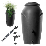 KADAX Vihmavee mahuti 210L Vesi T&uuml;nn Mahuti Kraaniga Lillepott Komplekt tumehall v&auml;rv