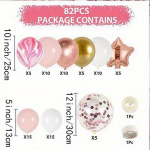 Roosa &otilde;hupalliga vanikukaare komplekt S&uuml;nnip&auml;evapeo kaunistused T&uuml;drukule S&uuml;nnip&auml;evafoolium Valge Kuld &Otilde;hupalli Pulmakaunistus Baby Shower Globos
