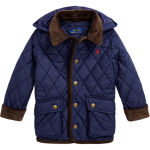 Polo Ralph Lauren Jakk Tikitud Kapuutsiga Teemantmustriga &Uuml;he Rinnaga Laste Jakid Tumesinine 323880396-002 L black