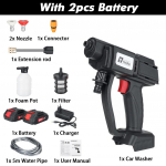 2000W 90bar juhtmeta k&otilde;rgsurvepesumasin pihustusvee p&uuml;stolid kaasaskantav autopesu survepesuri puhastusmasin 2*Batteries