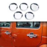 Kroomitud uksek&auml;epidemega kaussi kaane dekoratiivtarvikud Jeep Wrangler JK 07-17 jaoks