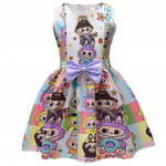 Laste T&uuml;drukute Anime Multifilm Elf Prindiga Varrukateta Vibu Vabaaja Peokleid 140cm