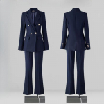 Sobivad naistele S&uuml;gismoe Professionaalne &Auml;riametlik Kitsas Bleiser ja P&uuml;kstekomplektid Kontorit&uuml;druk T&ouml;&ouml;r&otilde;ivad S tumesinine v&auml;rv